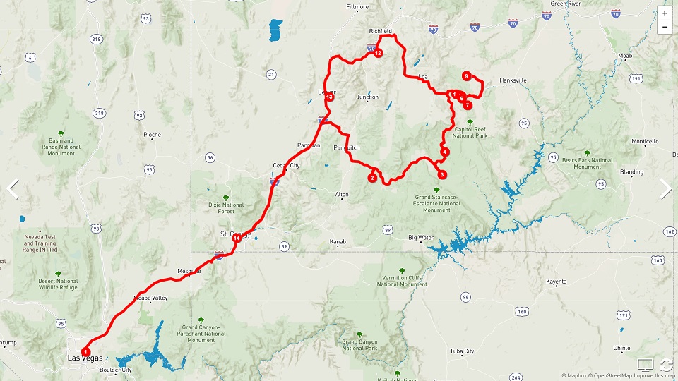 spontaneous utah road trip map