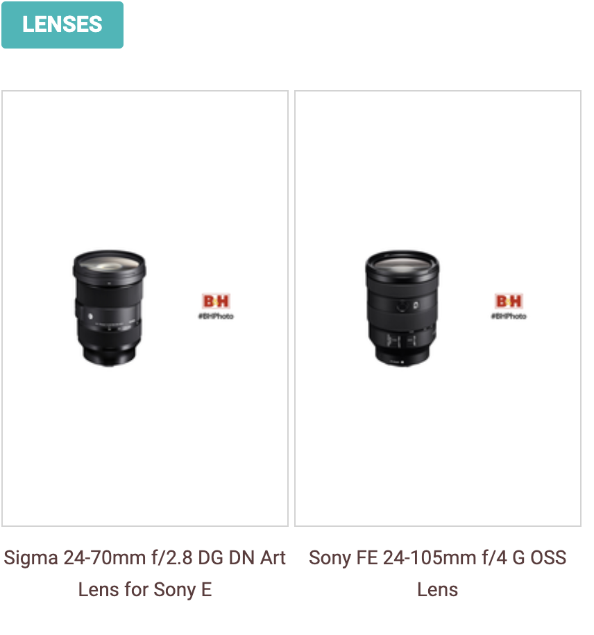 Travel Blogging Camera Gear list of recommended camera lenses