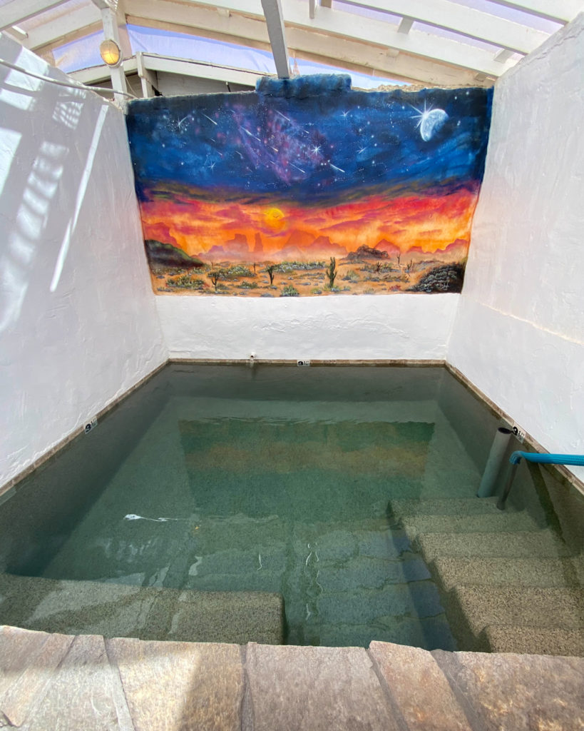 Tecopa Hot Springs near Death Valley. Enjoy this private soaking pool at Delight's Hot Springs Resort for your own personal oasis.