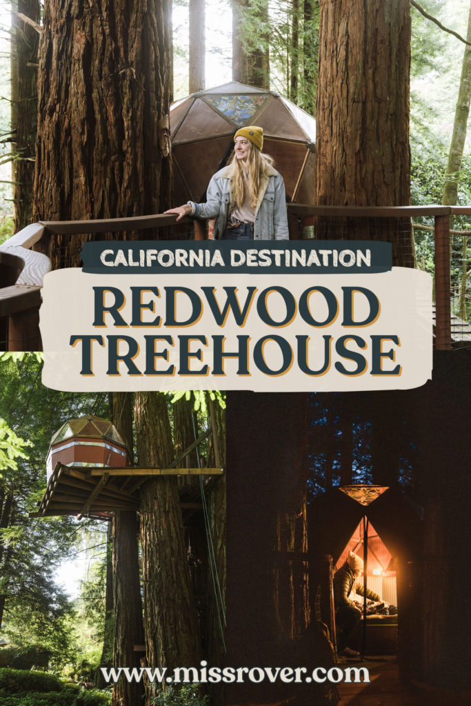 This Redwood Treehouse Airbnb in California is an epic glamping stay. Spend the night 22 feet above the forest floor in old growth redwoods!