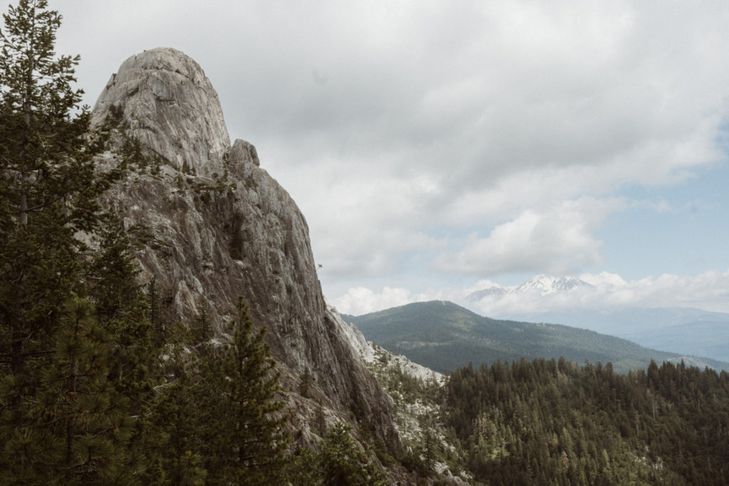 Towering Spires at Castle Crags State Park with Views of Mount Shasta