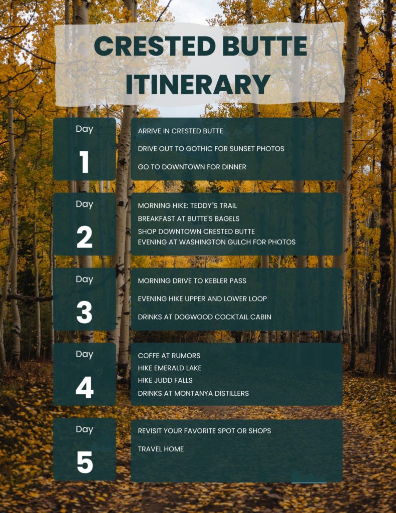 Crested Butte Fall Itinerary