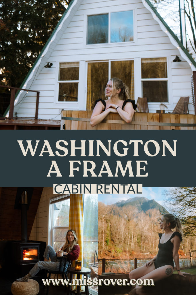 Soak in a cedar hot tub with views of the river and mountains. Rain or shine this is the perfect Washington A Frame Cabin Getaway!