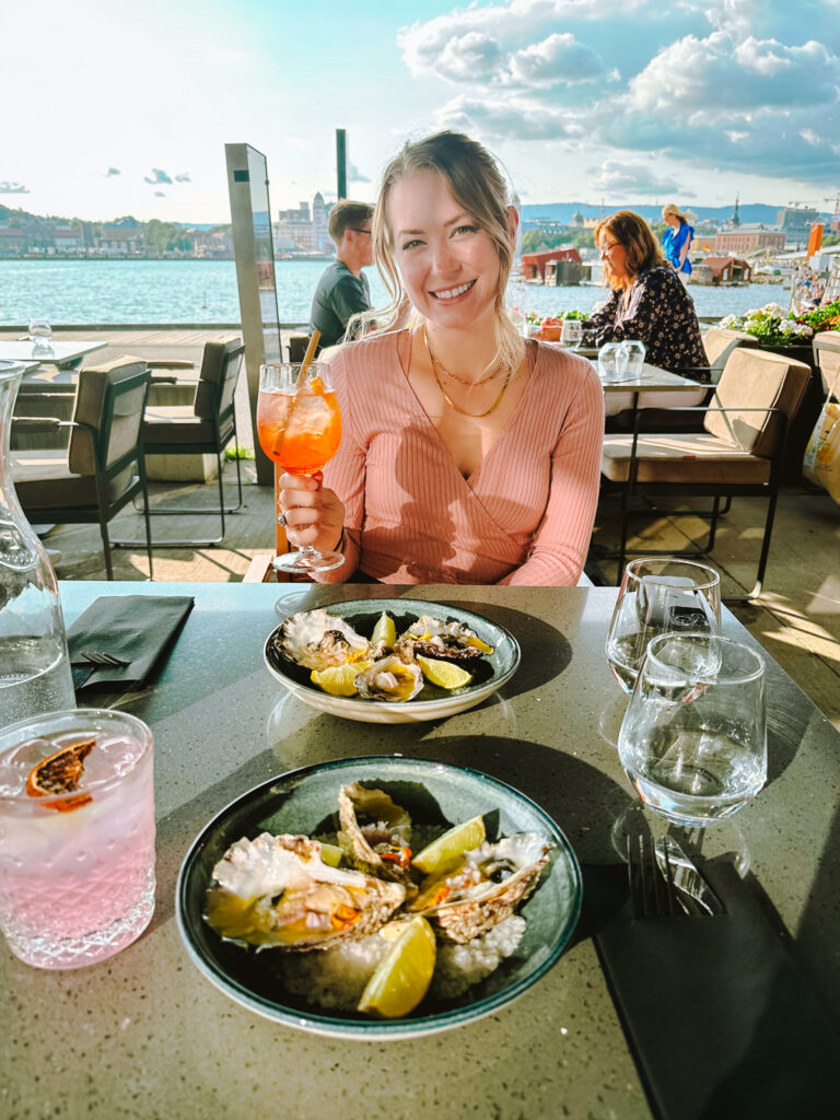 Best things to do in Oslo, Norway. Oysters and Happy Hour by the Harbor.