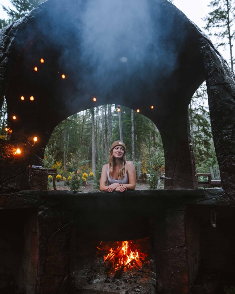 There are a lot of Mt Rainier Cabins with Hot Tubs, but nothing quite like this Cauldron Hot Tub experience! Check out my guide to Cannibal Hot Tub!