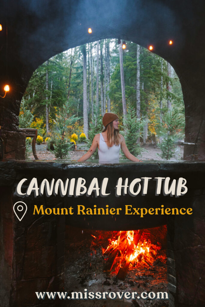 There are a lot of Mt Rainier Cabins with Hot Tubs, but nothing quite like this Cauldron Hot Tub experience! Check out my guide to Cannibal Hot Tub!