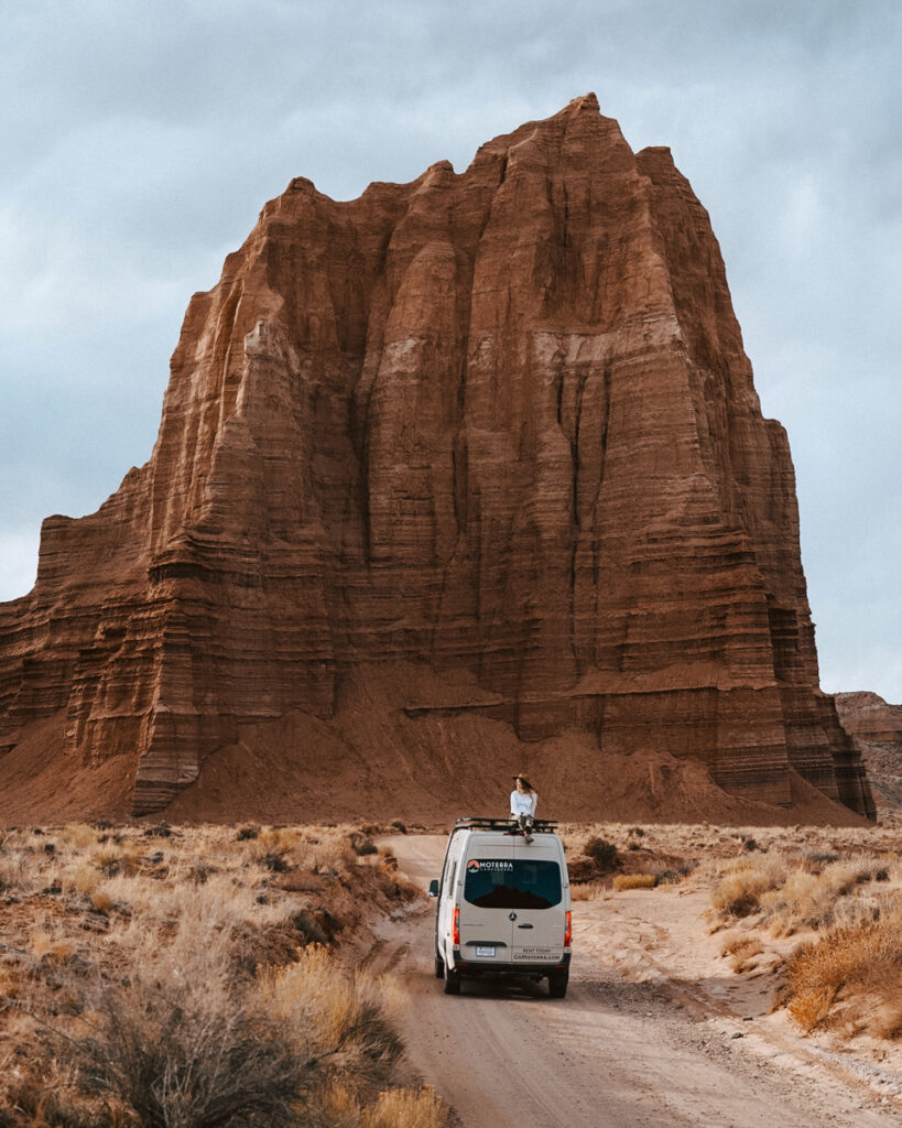 Hanksville Utah remains an extremely underrated Utah Road Trip destination. Explore slot canyons and see wild landscapes that look like Mars. Factory Butte, Bentonite Hills, Leprechaun canyon, temple of the sun