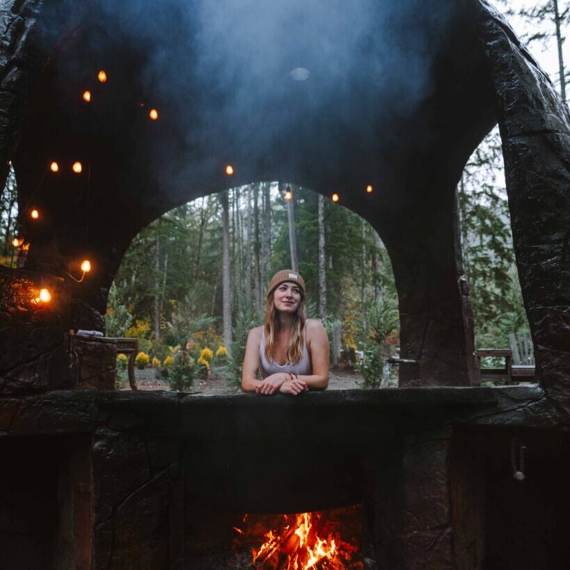 There are a lot of Mt Rainier Cabins with Hot Tubs, but nothing quite like this Cauldron Hot Tub experience! Check out my guide to Cannibal Hot Tub!