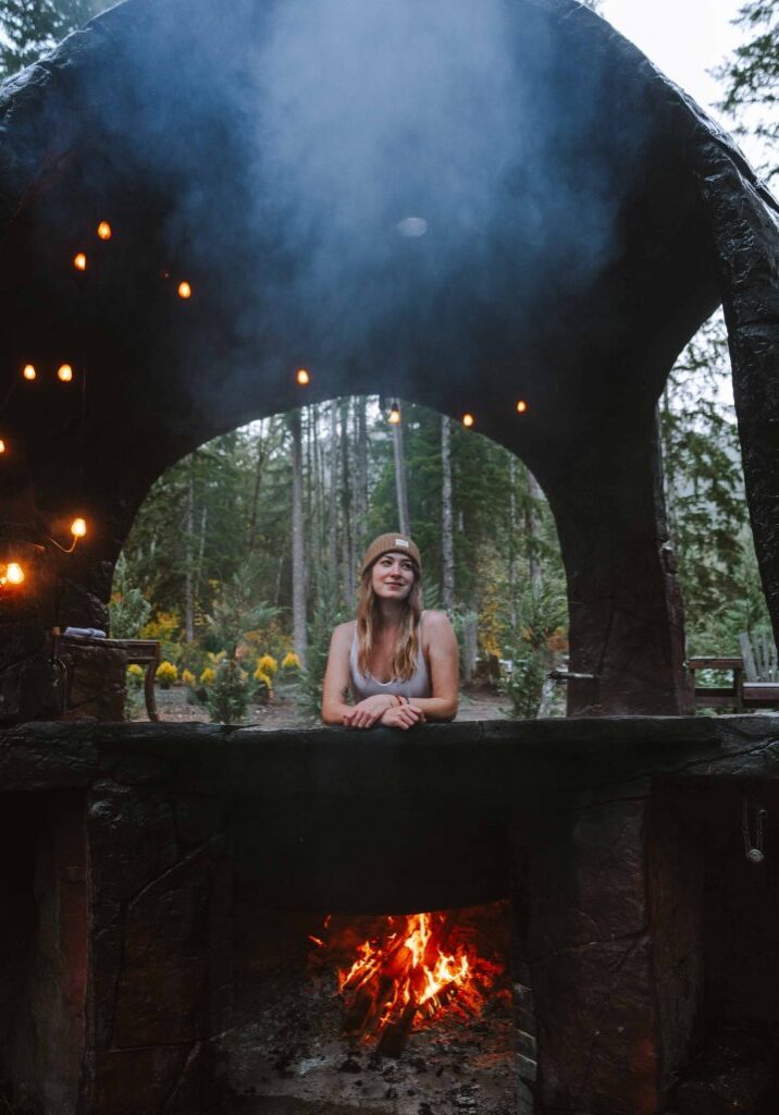 There are a lot of Mt Rainier Cabins with Hot Tubs, but nothing quite like this Cauldron Hot Tub experience! Check out my guide to Cannibal Hot Tub!