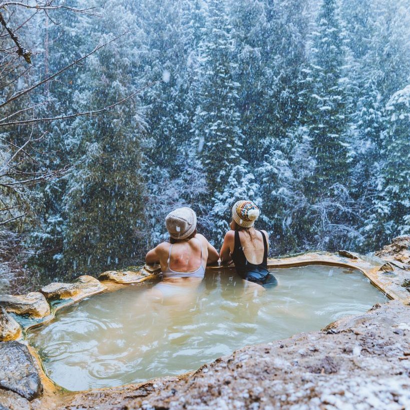 Umpqua Hot Springs in Oregon in the Winter